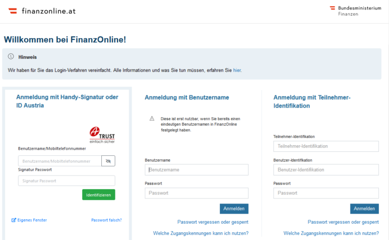 Registrierkassa + Signatur in Finanz-Online anmelden